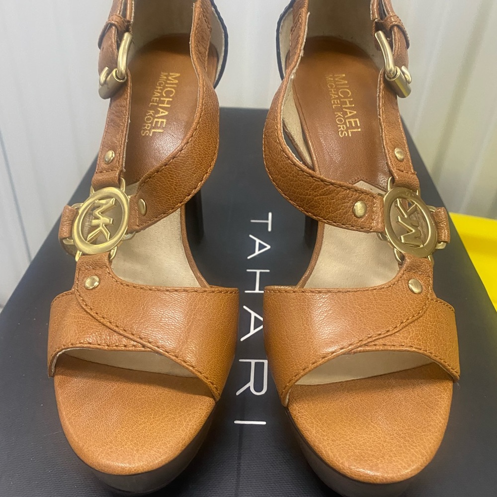 Michael Kors Fulton Madras platform heels